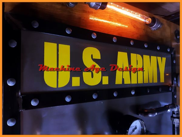 dohányzóasztal military stílusban , steampunk . U.S.ARMY