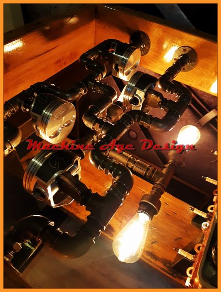 machine age design , chevrolet V8 asztal , pult . ipari stílus , steampunk