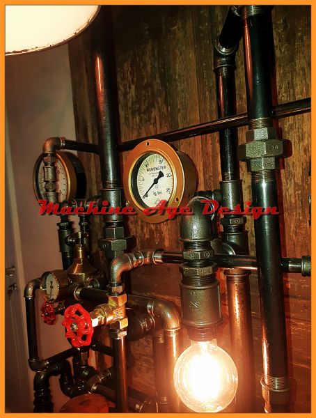 steampunk ,  tűzoltó tűzcsap ,  design lámpa , sziréna , ipari lakberendezés , machine age