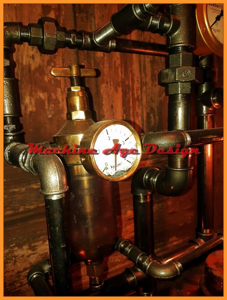 steampunk ,  tűzoltó tűzcsap ,  design lámpa , sziréna , ipari lakberendezés , machine age