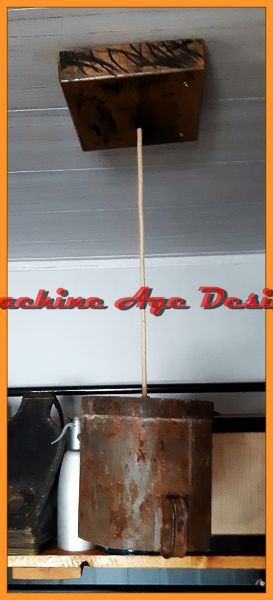 függeszték lámpa , textil kábel , fa talp , steampunk , machine age